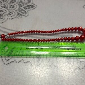 Red Beaded Necklace - Women's Jewelry vintage